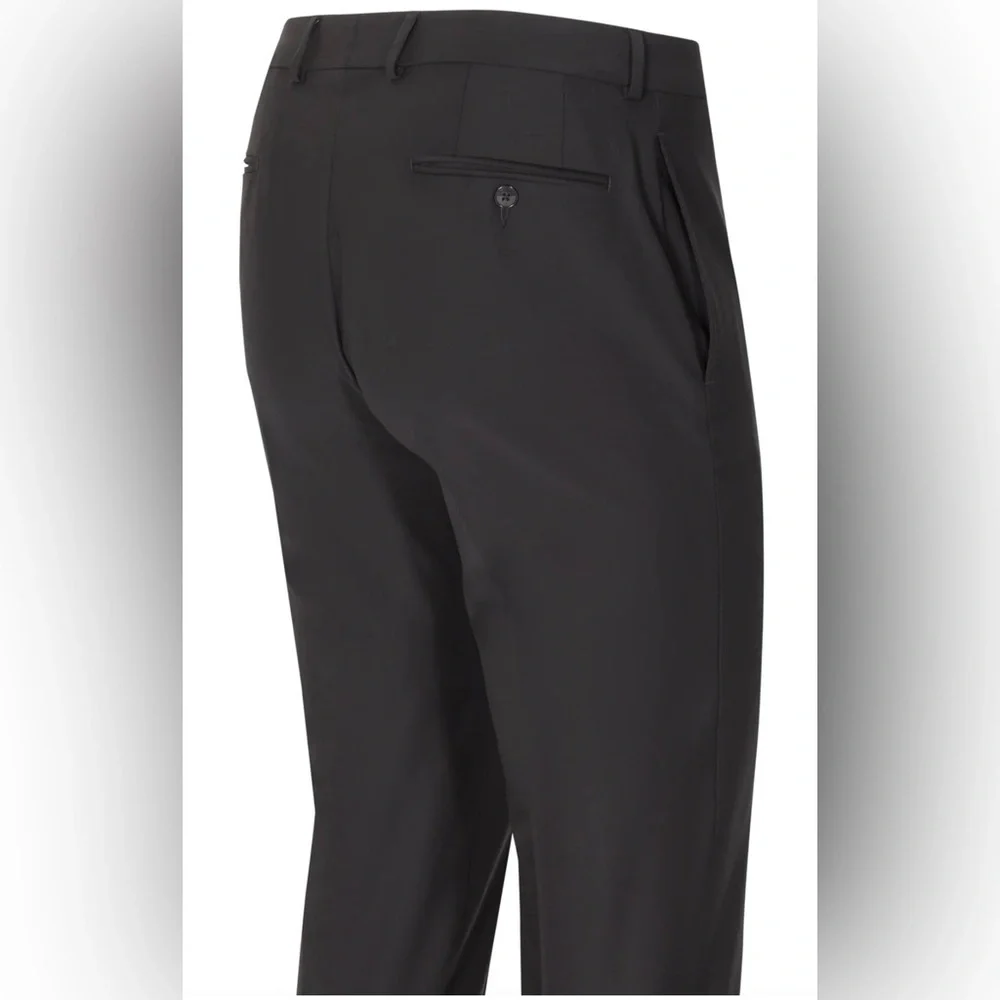 Calvin Klein Tailored Black Wool Dress Pants 34x30 Modern Slim Office Essential